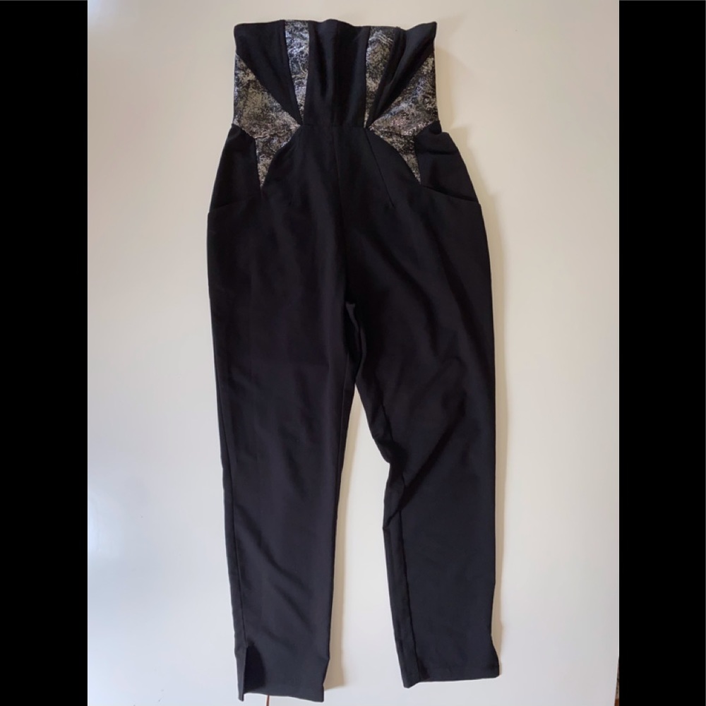 asos black and silver jumpsuit